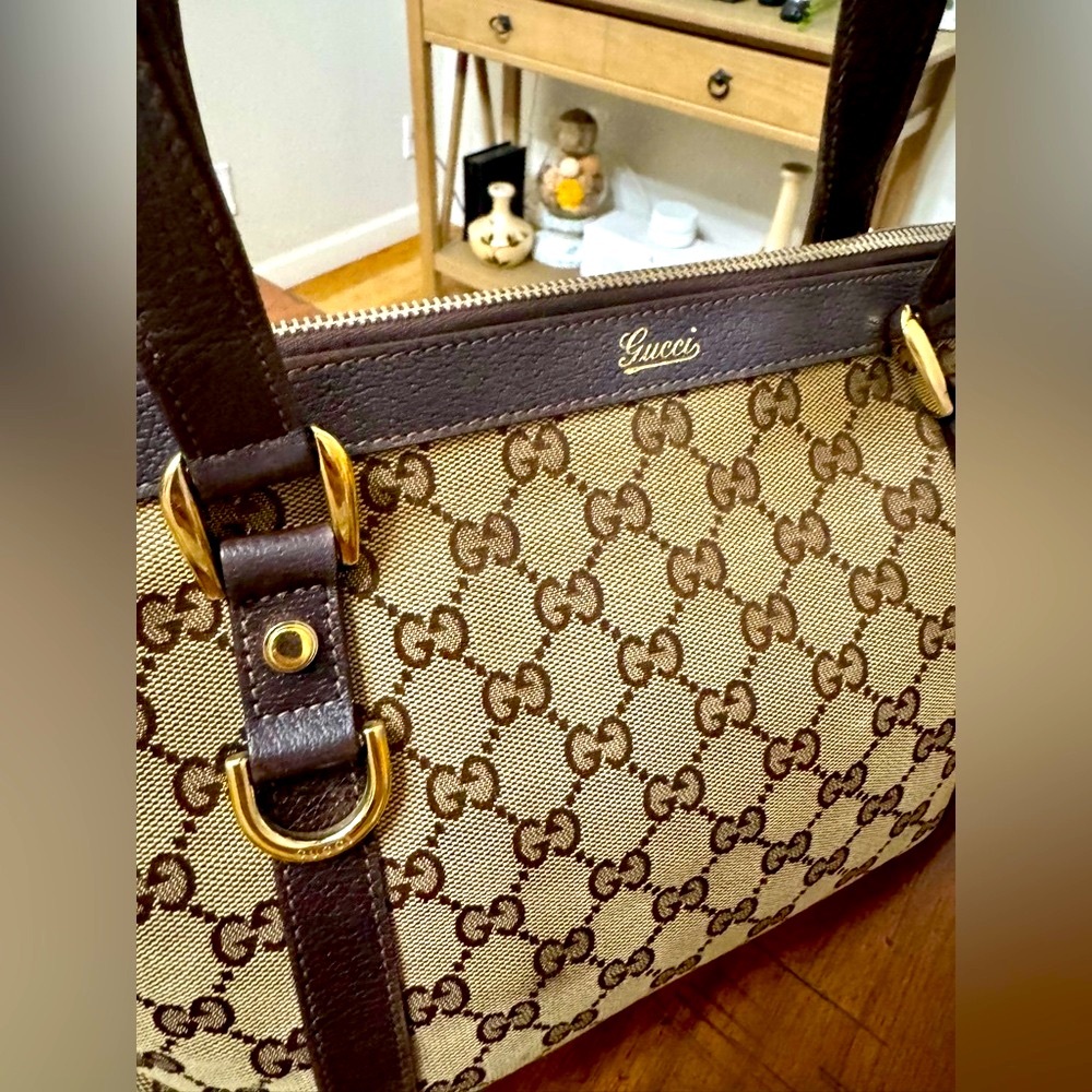 Gucci Brown Monogram Canvas Tote - Picture 11 of 14